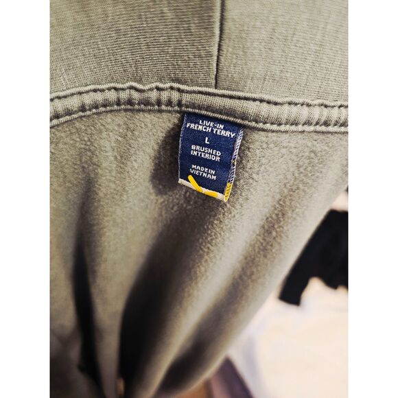 Athletic Works Light Dusty Blue French Terry Open Front Cardigan Shawl Collar L - Picture 5 of 12